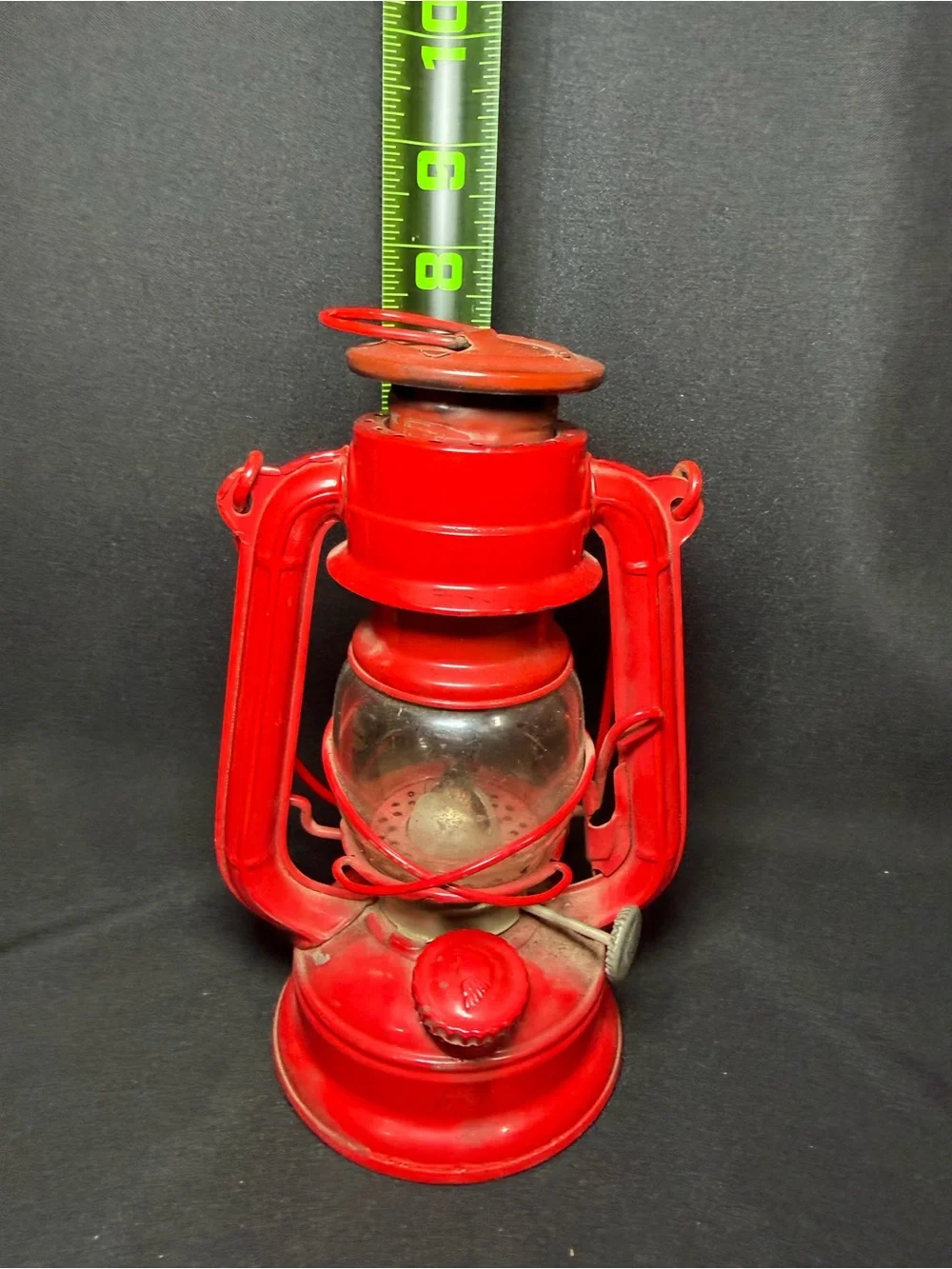 Vintage Winged Wheel No. 350 Red Oil Kerosene Lamp Lantern 7